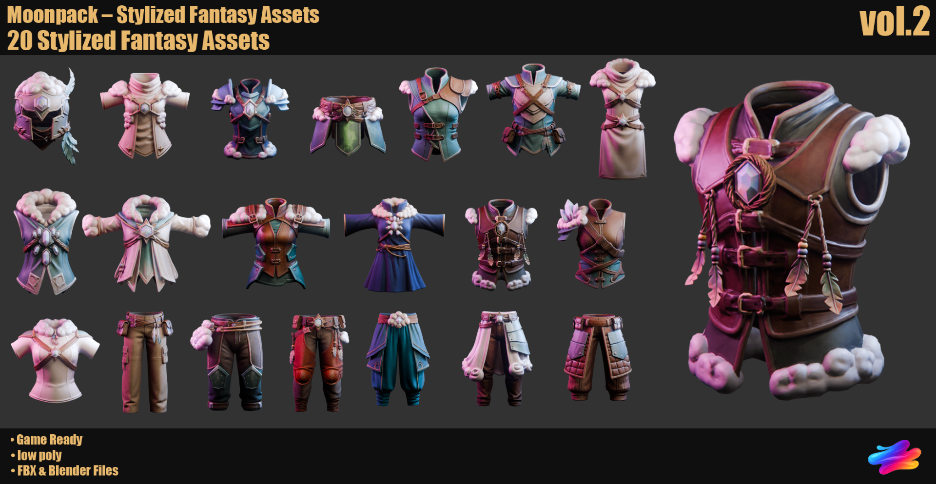 Moonpack Vol. 2 · 20 Stylized Fantasy Outfits
